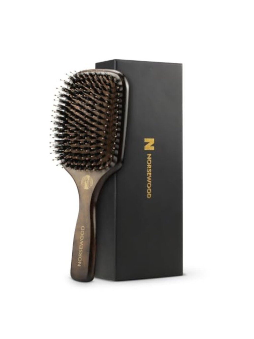 Boar Bristle Hair Brush Set Soft Detangler for Shine